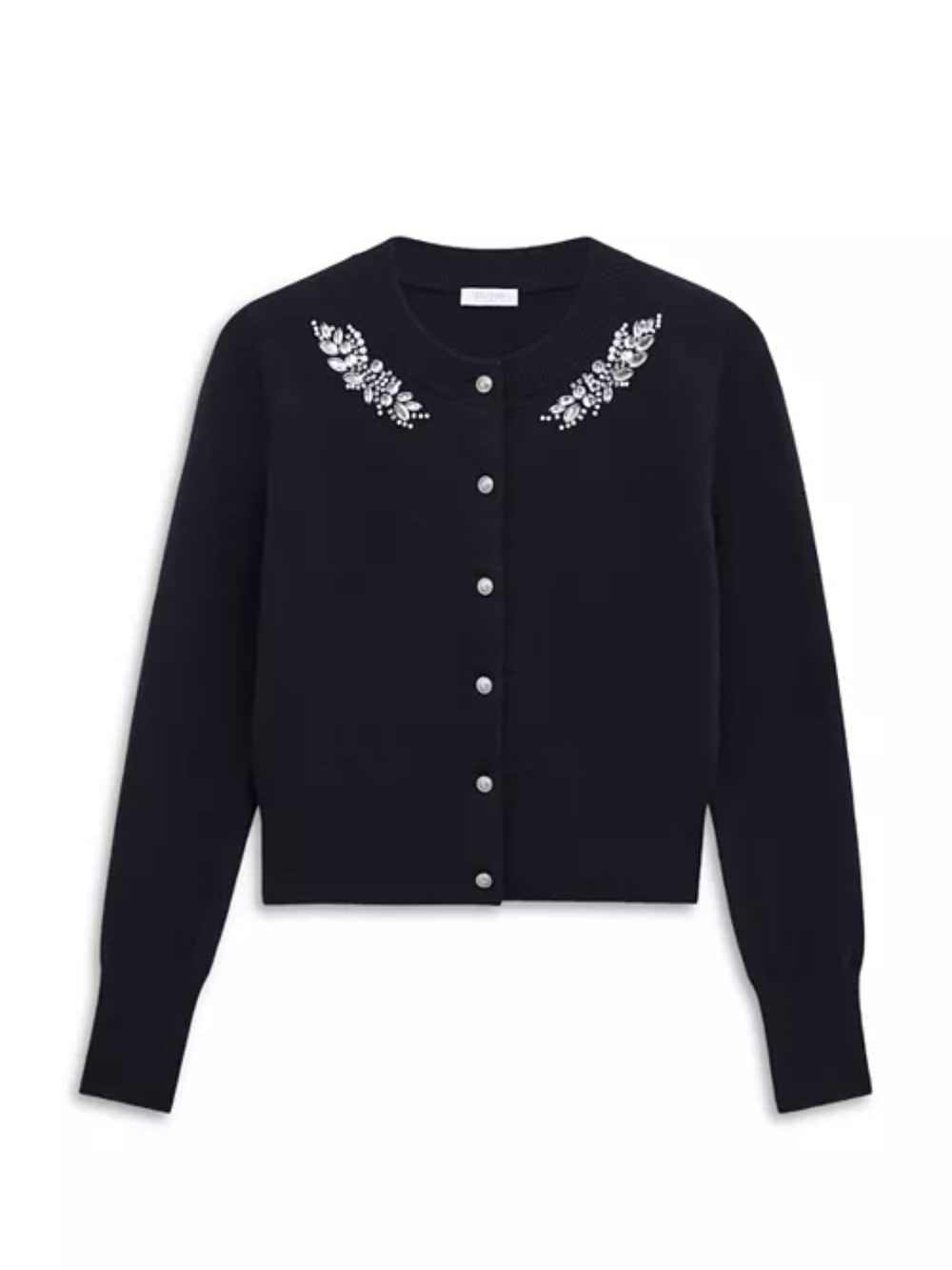 Crystal Embellished Navy Cardigan Sweater